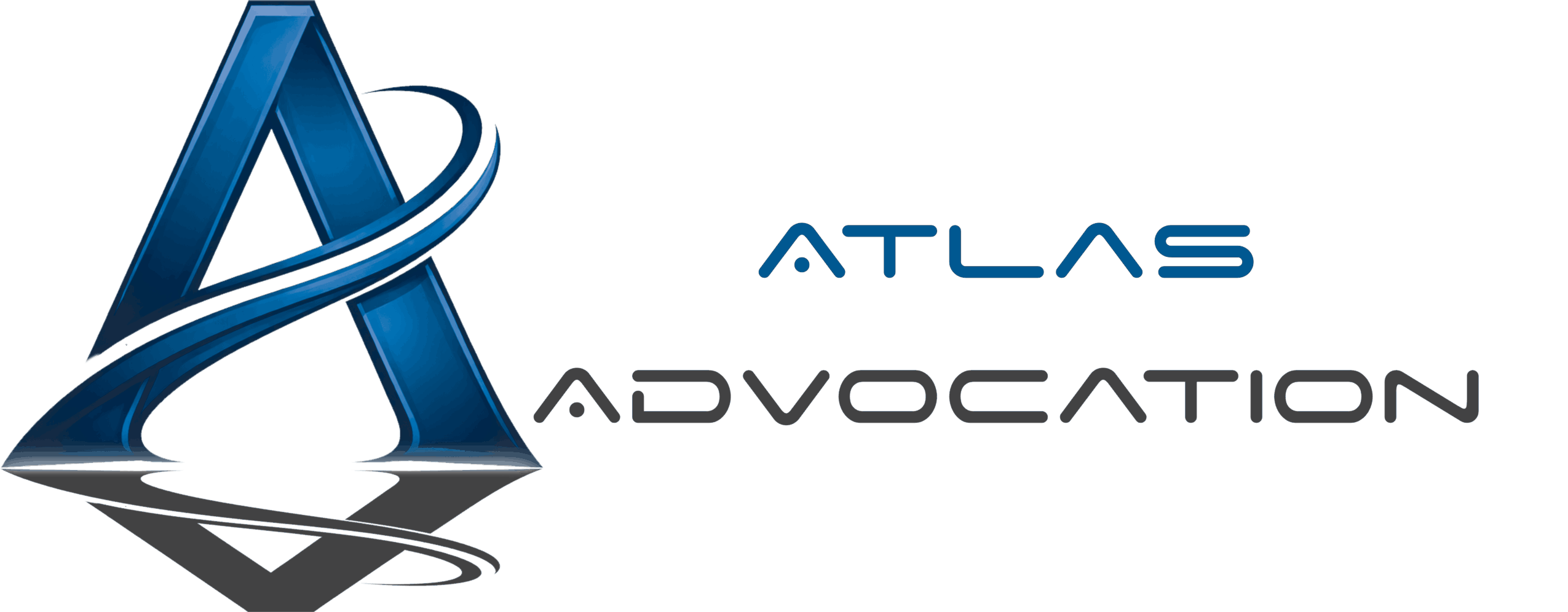 Logo with a stylized blue letter A and the words 'ATLAS ADVOCATION' on a black background.